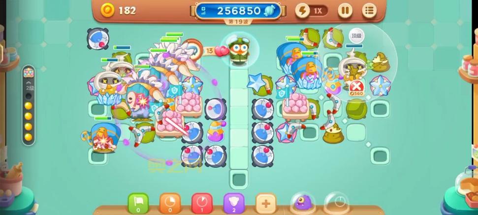 保卫萝卜3糖果赛：高分布阵技巧，详解不同炮塔的运用