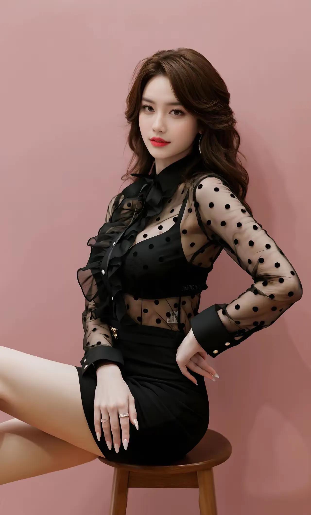 网纱波点上衣穿搭技巧_波点背景图_网纱波点上衣搭配