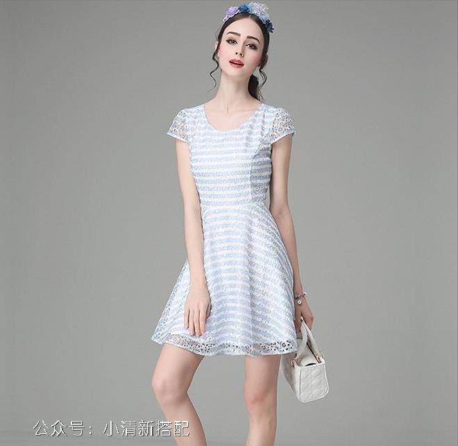 条纹波点连衣裙设计_波点无袖衣裙搭配_波点背景图