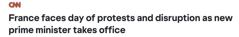 法国教育部新闻_法国新总理宣誓就职_法国抗议活动