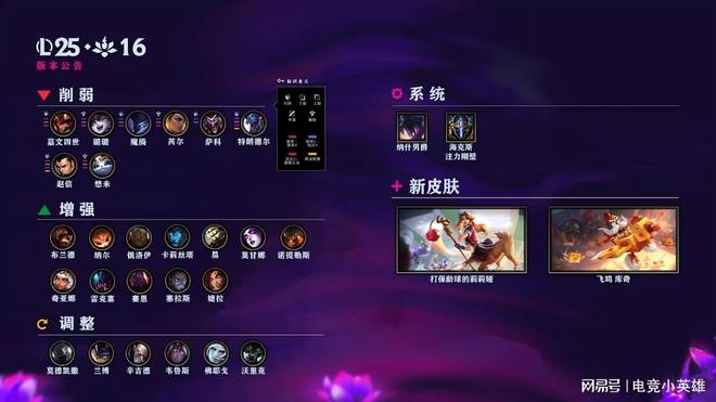 LOL国服25.16版本公告：皇子、巨魔等削弱；火男婕拉加强