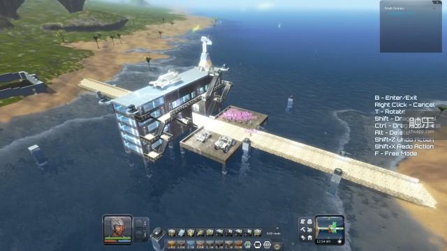 多人联机模式下，俯瞰玩家搭建的基地