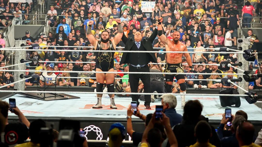 Bronson Reed Bron Breakker The Usos LA Knight weapon match WWE Raw 2025 Indiana_wwe2025_Brock Lesnar F5 John Cena Paul Heyman WWE match 2025 Indianapolis