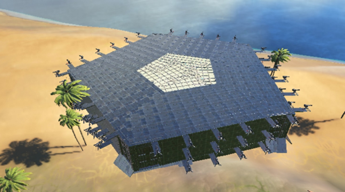 玩家在《方舟生存进化》造出了超强军事基地，恐龙群来了都不惧