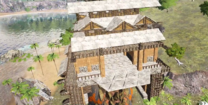 真正的移动城堡，《方舟生存进化》主播在泰坦龙身上造豪华基地