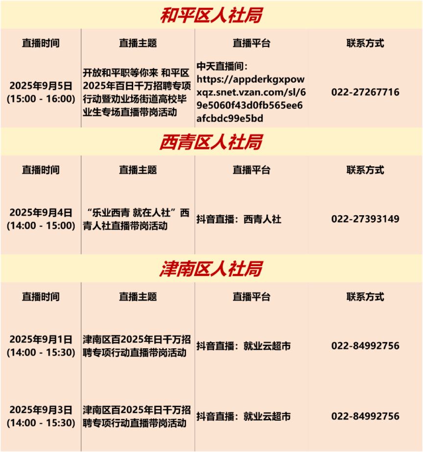 2025天津招聘会安排 线上线下直播带岗 招聘会时间地点信息_求职助手