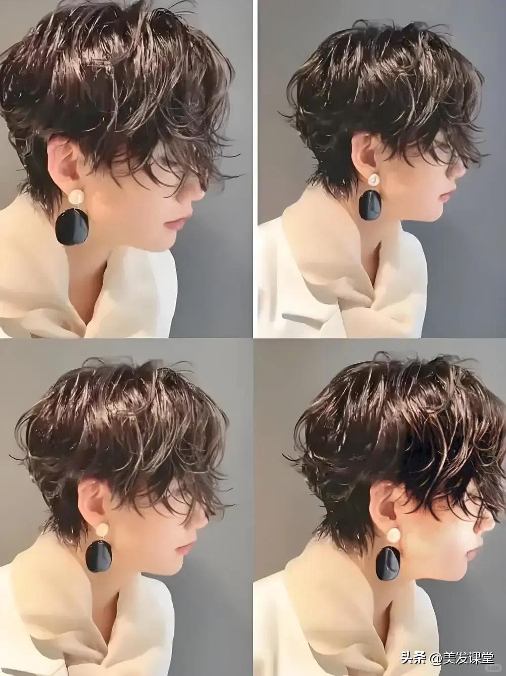 日系微卷蓬松短发造型_超短发烫发设计_女短发发型设计图片