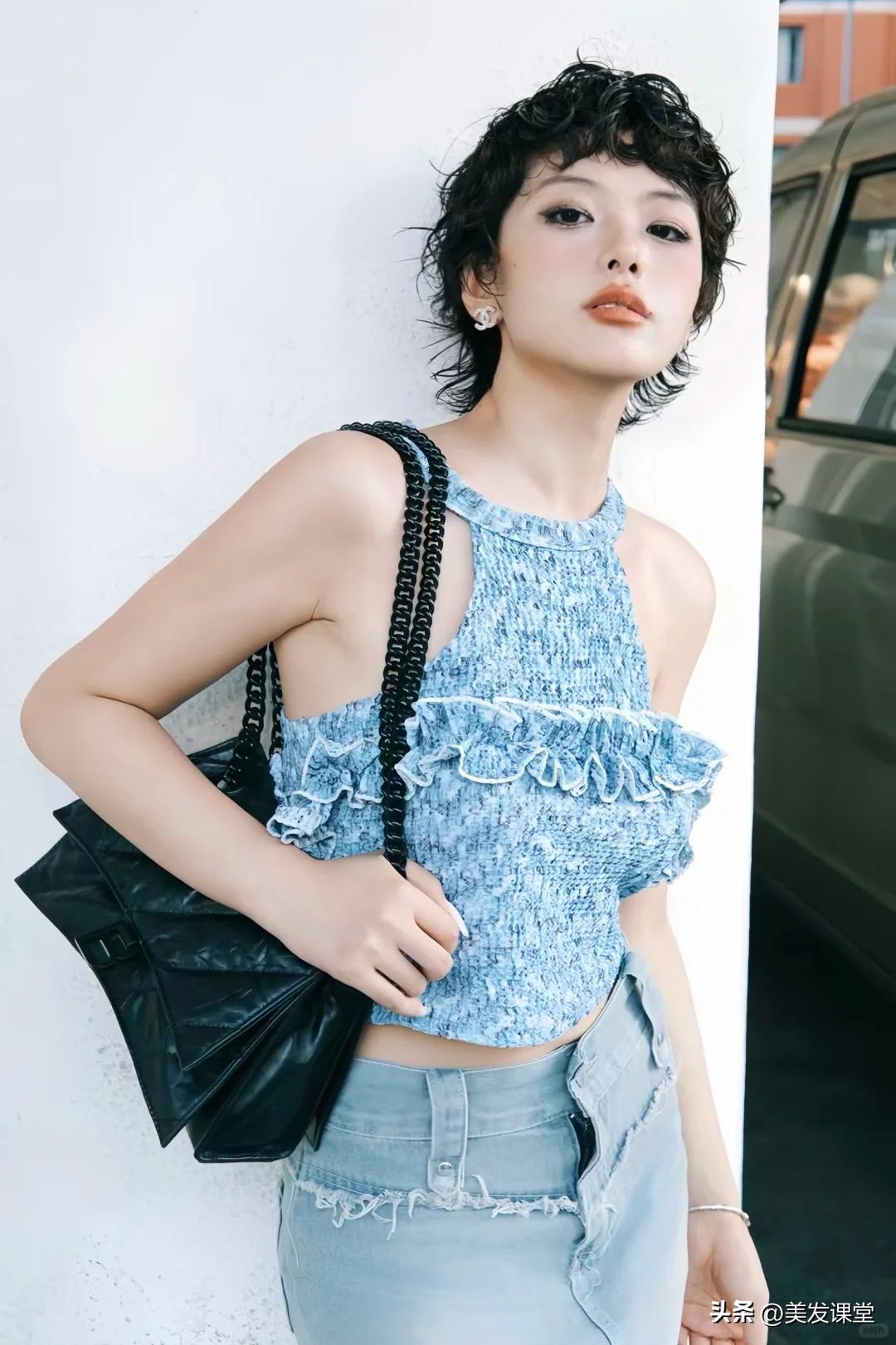 女短发发型设计图片_超短发烫发设计_日系微卷蓬松短发造型