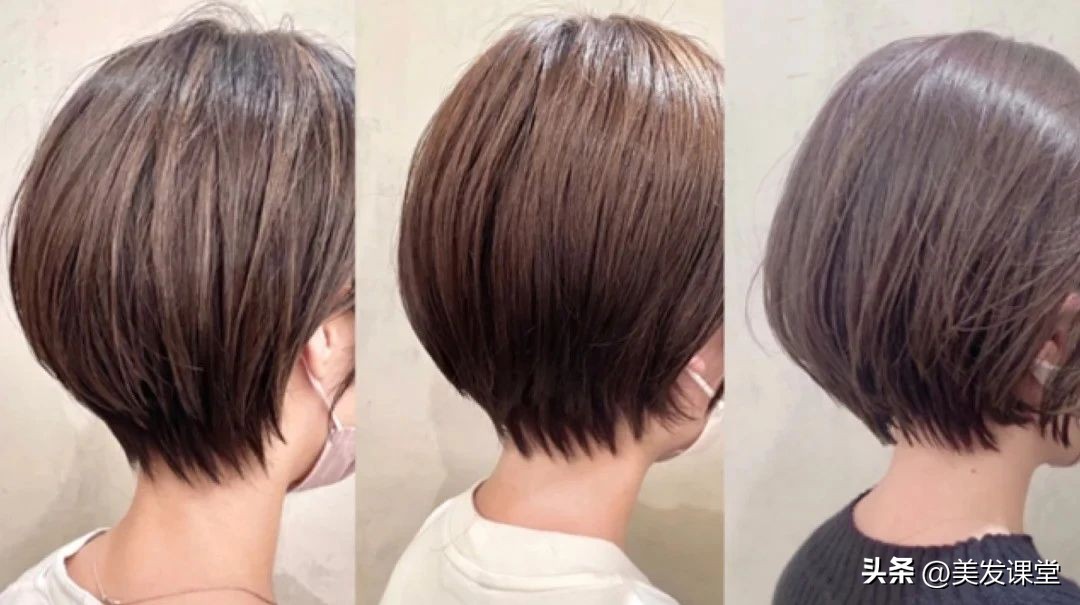 女短发发型设计图片_日系层次感挂耳短发 扁头女生 立体短发