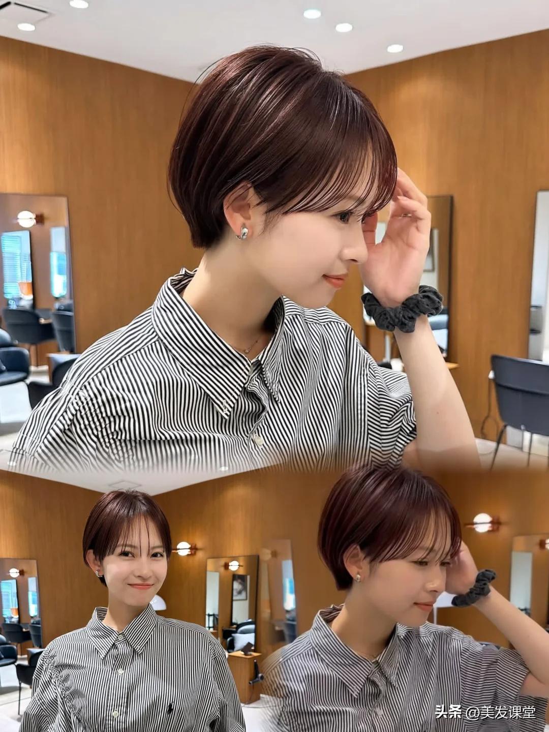 女短发发型设计图片_挂耳短发_层次感蓬松短发