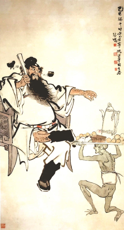 端午悬挂钟馗画起源 寄寓及特色 钟馗图像在端午节的作用与意义_甘肃名家钟馗