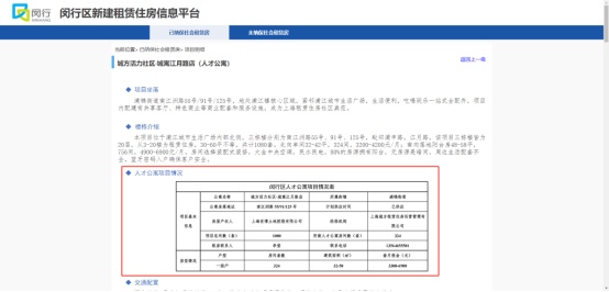 闵行区租赁住房信息平台