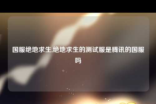 国服绝地求生,绝地求生的测试服是腾讯的国服吗
