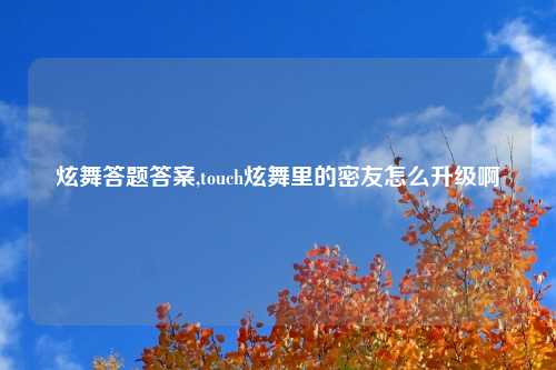 炫舞答题答案,touch炫舞里的密友怎么升级啊