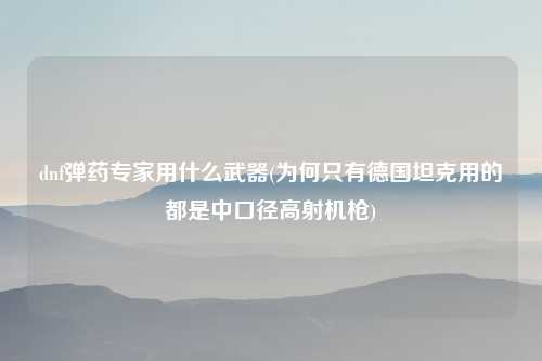 dnf弹药专家用什么武器(为何只有德国坦克用的都是中口径高射机枪)