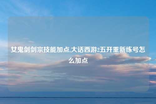 女鬼剑剑宗技能加点,大话西游2五开重新练号怎么加点