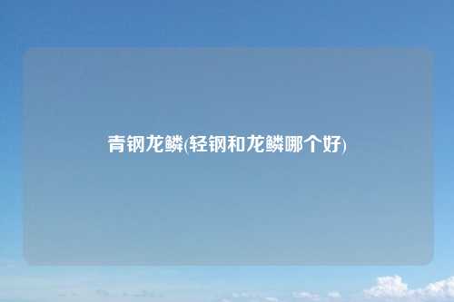 青钢龙鳞(轻钢和龙鳞哪个好)
