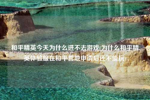 和平精英今天为什么进不去游戏(为什么和平精英体验服在和平营地申请后还不能玩)