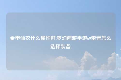 金甲仙衣什么属性好,梦幻西游手游69雷音怎么选择装备