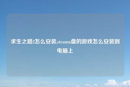 求生之路2怎么安装,steamu盘的游戏怎么安装到电脑上