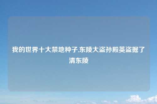 我的世界十大禁地种子,东陵大盗孙殿英盗掘了清东陵