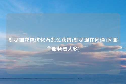 剑灵御龙林进化石怎么获得(剑灵现在网通1区哪个服务器人多)