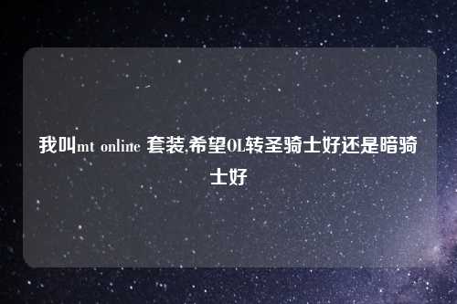 我叫mt online 套装,希望OL转圣骑士好还是暗骑士好
