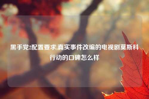 黑手党2配置要求,真实事件改编的电视剧莫斯科行动的口碑怎么样