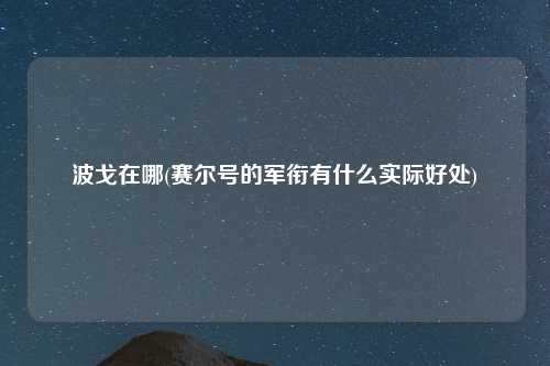 波戈在哪(赛尔号的军衔有什么实际好处)