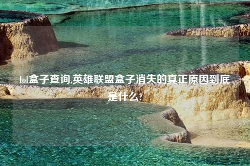 lol盒子查询,英雄联盟盒子消失的真正原因到底是什么?