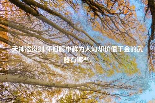天神怒炎剑,怀旧服中鲜为人知却价值千金的武器有哪些?