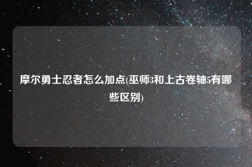 摩尔勇士忍者怎么加点(巫师3和上古卷轴5有哪些区别)