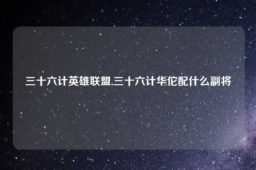 三十六计英雄联盟,三十六计华佗配什么副将