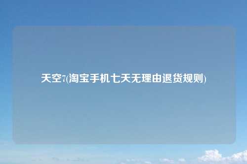 天空7(淘宝手机七天无理由退货规则)