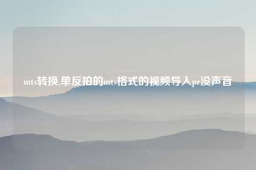 mts转换,单反拍的mts格式的视频导入pr没声音