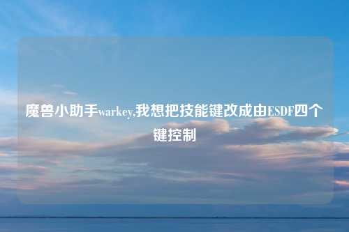 魔兽小助手warkey,我想把技能键改成由ESDF四个键控制