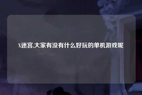 X迷宫,大家有没有什么好玩的单机游戏呢