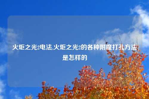 火炬之光2电法,火炬之光2的各种附魔打孔方法是怎样的
