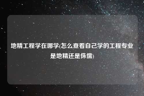 地精工程学在哪学(怎么查看自己学的工程专业是地精还是侏儒)