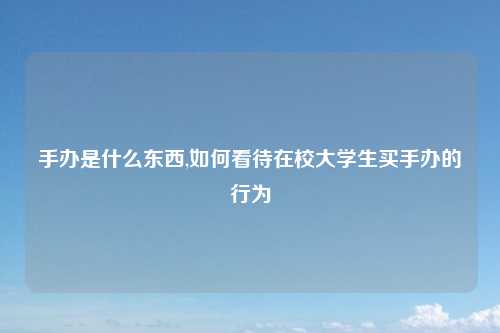 手办是什么东西,如何看待在校大学生买手办的行为