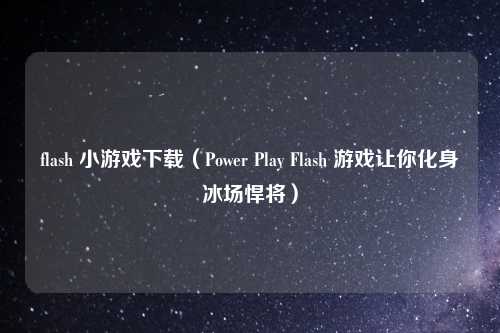 flash 小游戏下载（Power Play Flash 游戏让你化身冰场悍将）