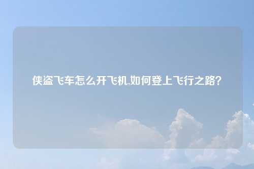 侠盗飞车怎么开飞机,如何登上飞行之路？