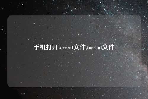 手机打开torrent文件,torrent文件