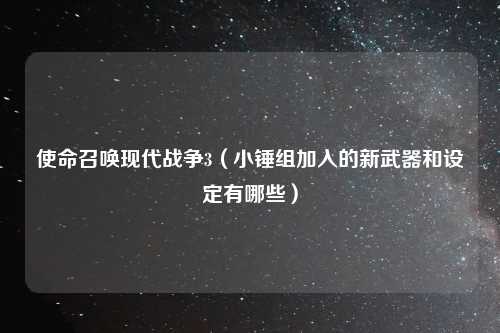 使命召唤现代战争3（小锤组加入的新武器和设定有哪些）