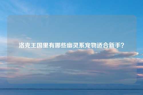 洛克王国里有哪些幽灵系宠物适合新手？