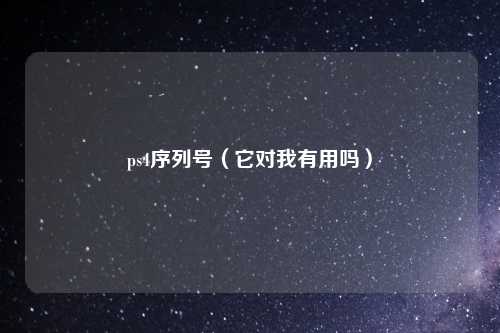 ps4序列号（它对我有用吗）