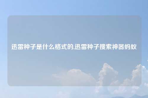 迅雷种子是什么格式的,迅雷种子搜索神器蚂蚁