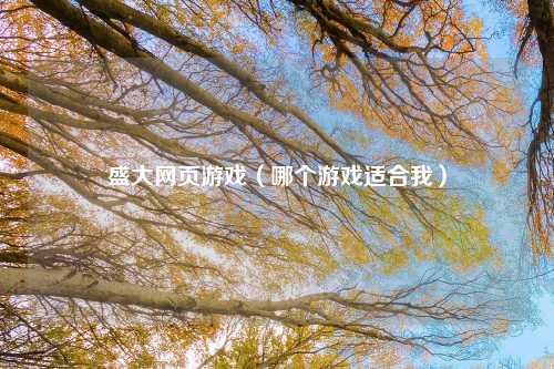 盛大网页游戏（哪个游戏适合我）