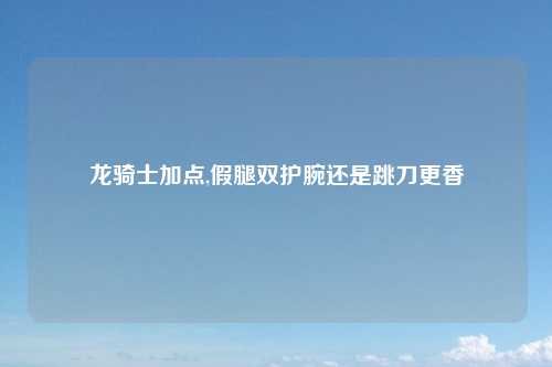 龙骑士加点,假腿双护腕还是跳刀更香