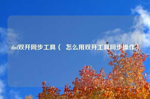 dnf双开同步工具（  怎么用双开工具同步操作）